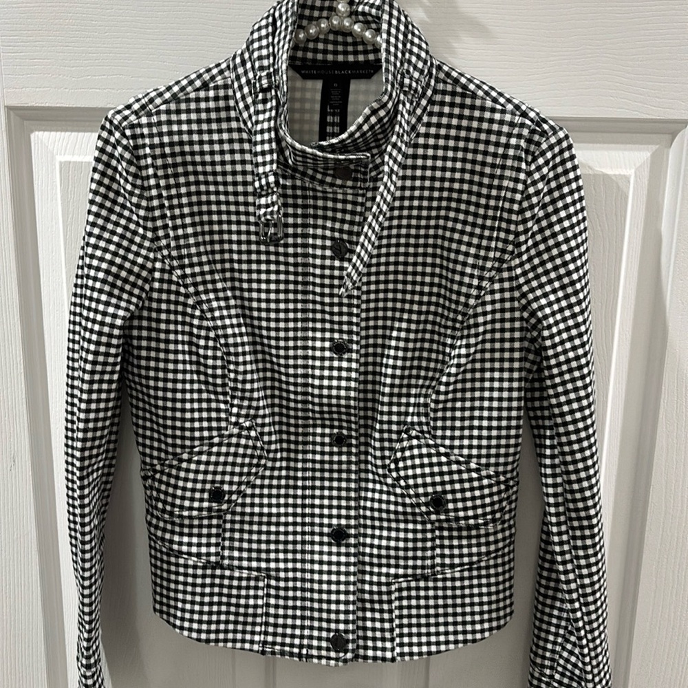 White House Black Market gingham jacket
